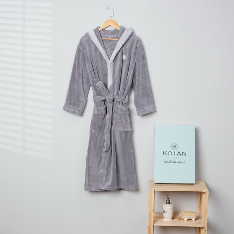 روب أنيق بكلاو - رصاصي