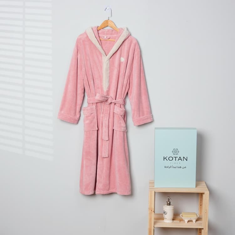 روب أنيق بكلاو - وردي