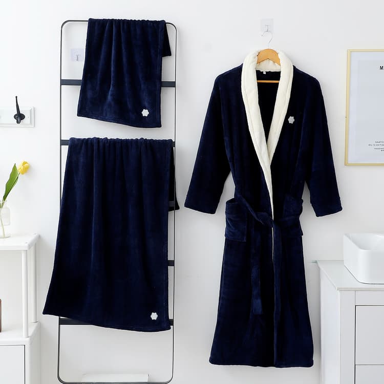 سيت روب انيق ٣ قطع - ازرق داكن