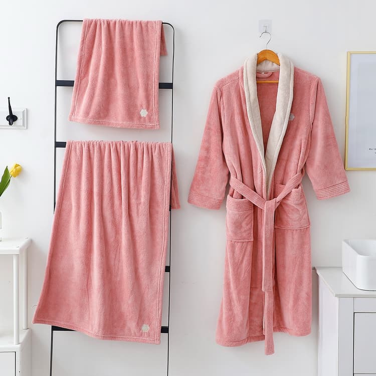 سيت روب انيق ٣ قطع - وردي