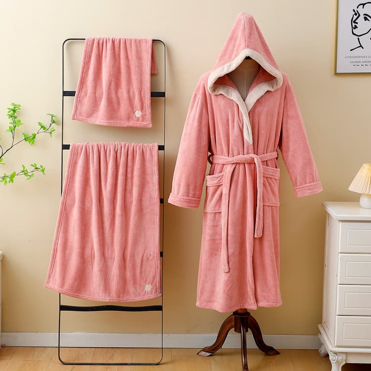 سيت روب انيق بكلاو 3 قطع - وردي