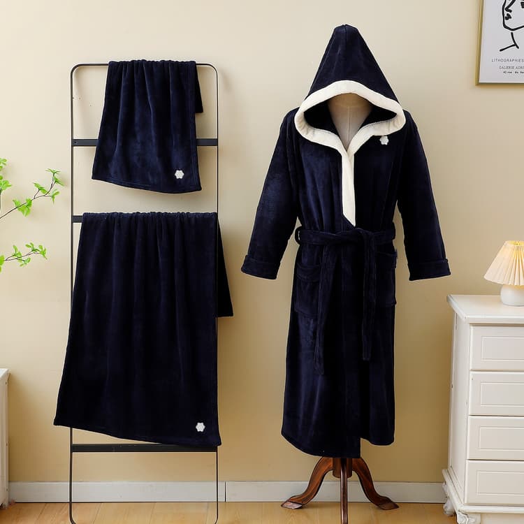 سيت روب انيق بكلاو 3 قطع - ازرق داكن