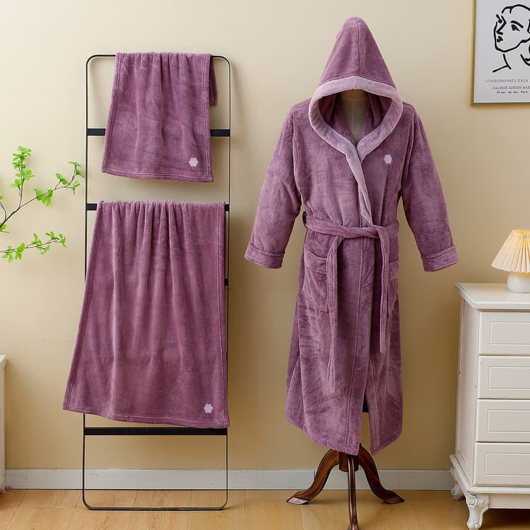 سيت روب انيق بكلاو 3 قطع - بنفسجي