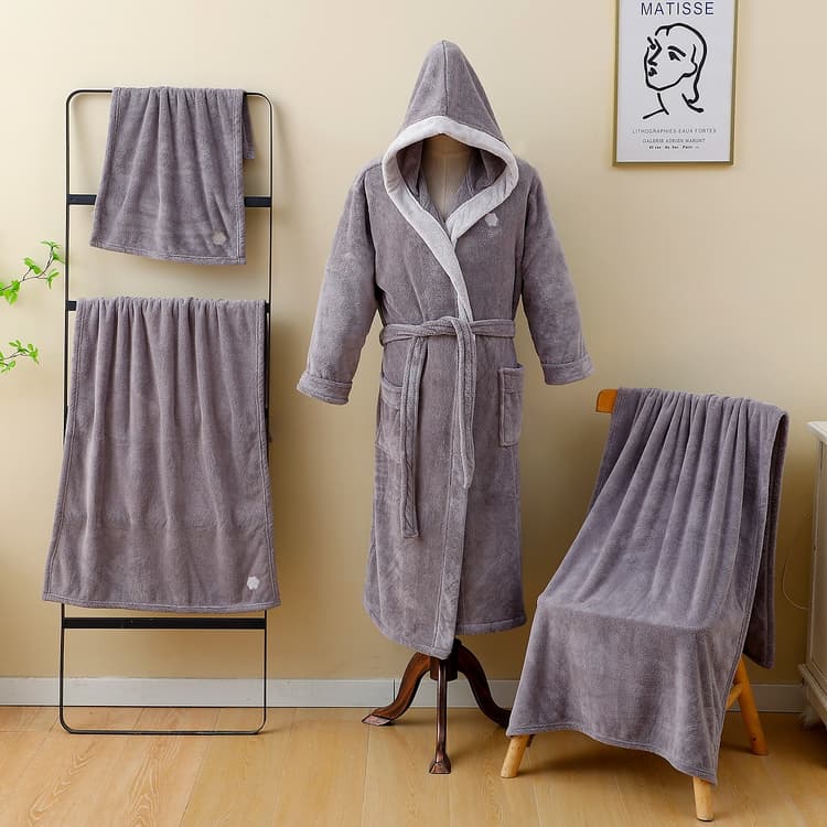 سيت روب انيق بكلاو 4 قطع - رصاصي