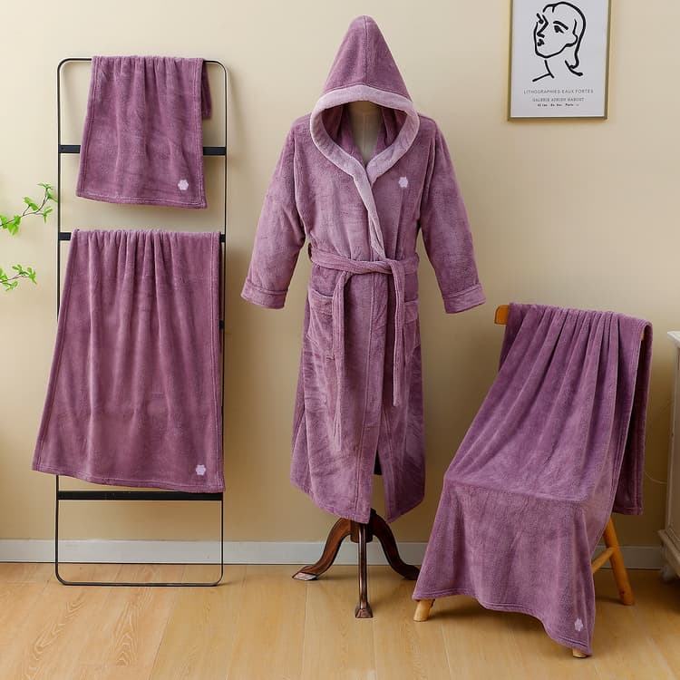 سيت روب انيق بكلاو 4 قطع - بنفسجي