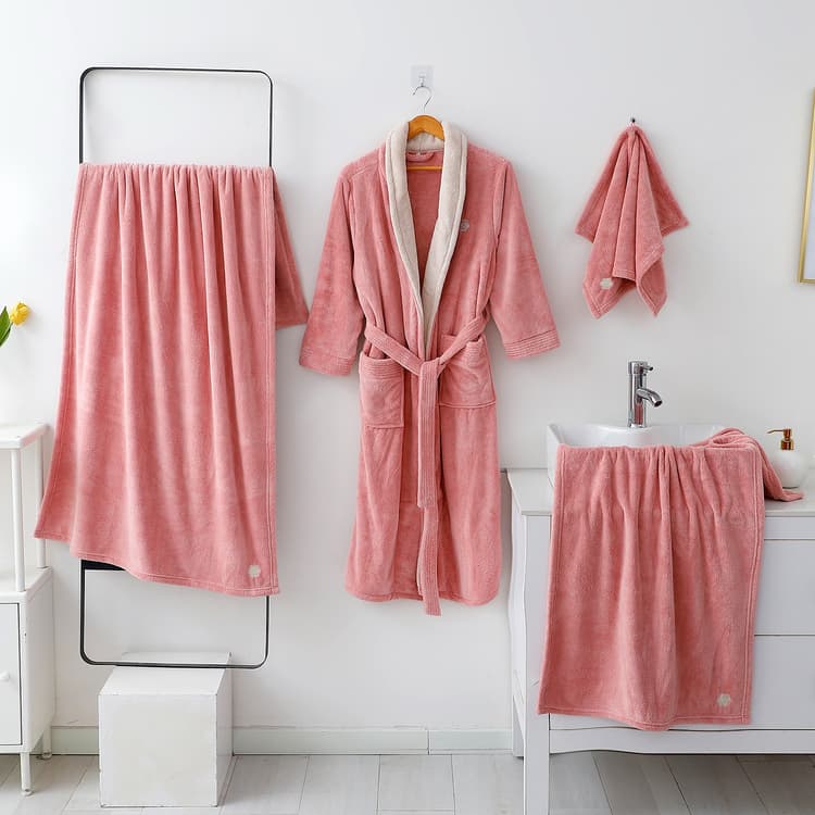 سيت روب انيق 4 قطع - وردي