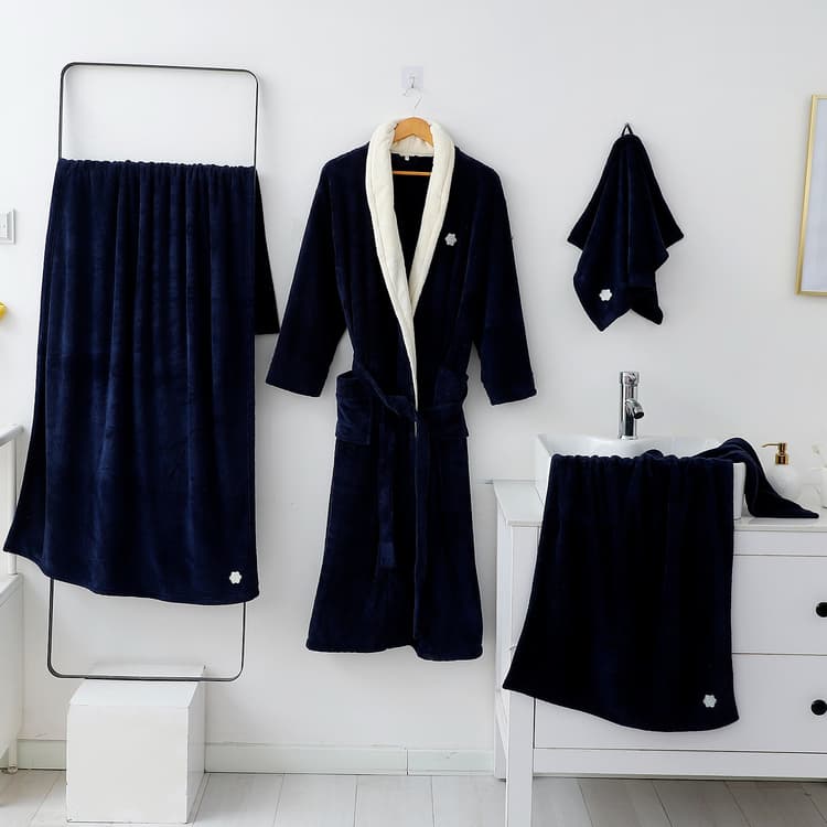 سيت روب انيق 4 قطع - ازرق داكن