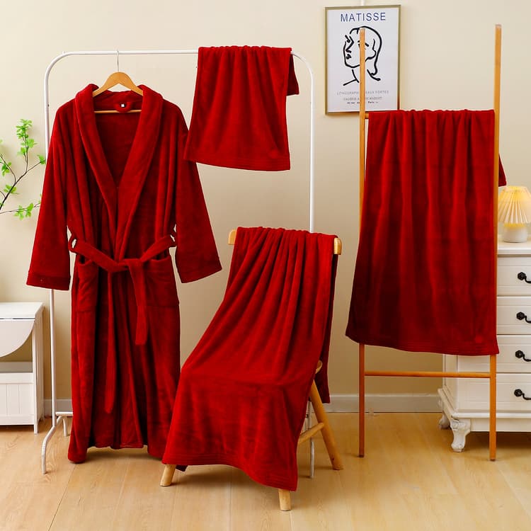 سيت روب انيق 4 قطع - احمر